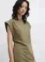 Vestido Dates Khaki Talla L Mujer Mango