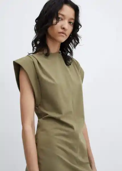 Vestido Dates Khaki Talla L Mujer Mango