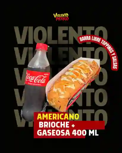Perro americano brioche+bebida personal