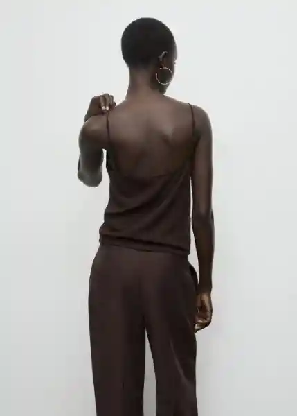 Top Verona Marrón Talla S Mujer Mango