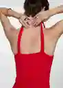 Top Lana Rojo Talla M Mujer Mango