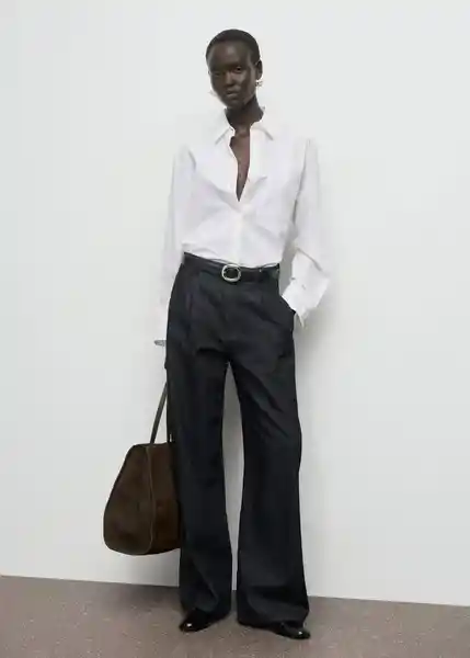 Pantalón Loise Negro Talla 40 Mujer Mango