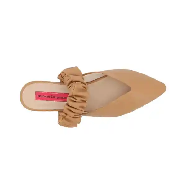 Zapatos Zuecos Plano Devy Beige Talla 34