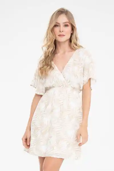 Ragged Vestido Palms Color Blanco Crudo Talla XL