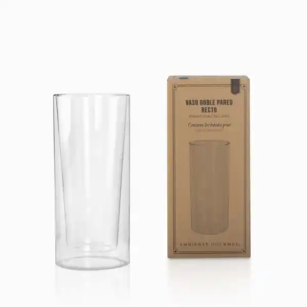 Vaso Doble Pared Recto Capacidad 400 mL Ambiente Gourmet