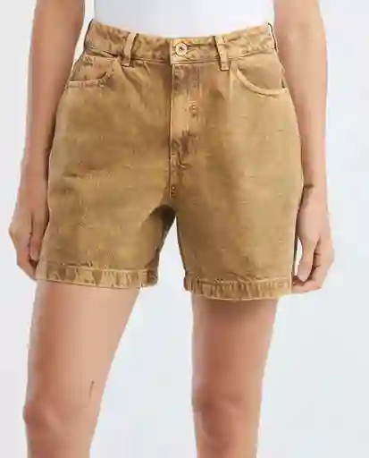 Short Denim Color Cafe Lirón Claro Talla 6 Mujer Chevignon