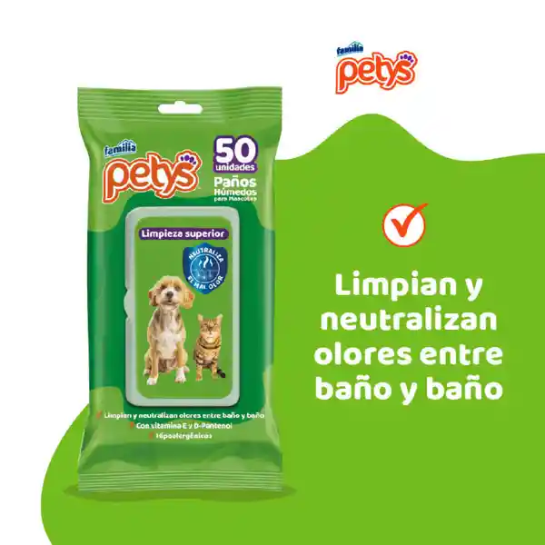 Petys Paños Húmedos para Mascotas