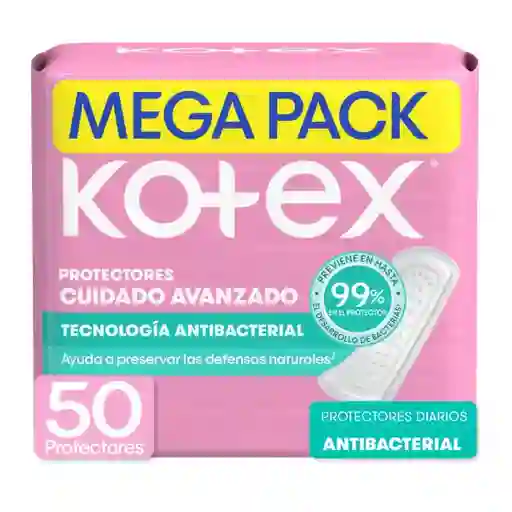 Protectores Cuidado Avanzado Kotex Antibacterial 50 Und