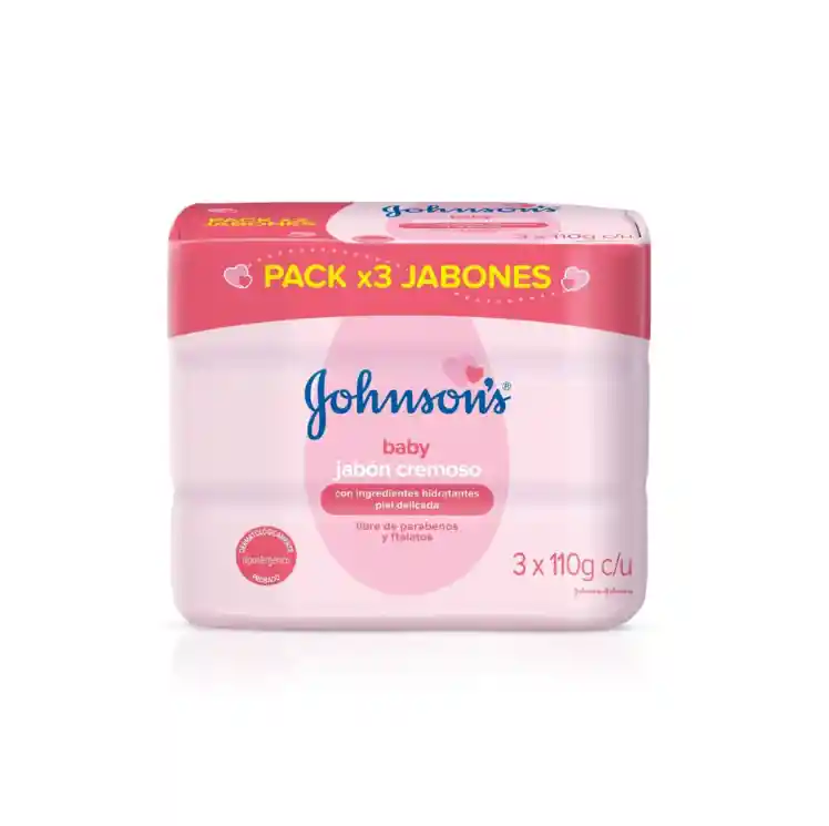 Jabón Bebé JOHNSON'S Humectante TRIPACK 330 GR  