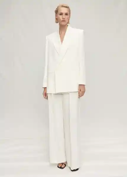 Blazer Americana Missori Offwhite Talla S Mujer Mango
