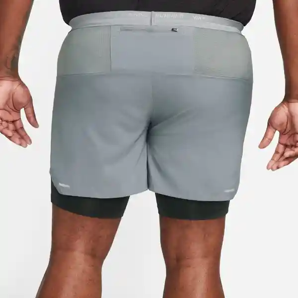 Nike Short Df Stride 5in Hybrid Para Hombre Gris Talla S