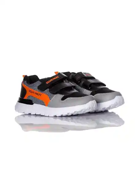 Ocean Pacific Tenis de Niño Color Gris / Naranja Talla 27