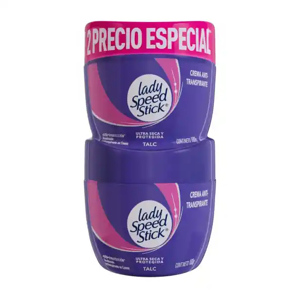 Desodorante Mujer Lady Speed Stick Pote 24/7 Talc 100 g x 2 Und