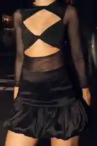 Falda Corta Juno Negro Talla S Mercedes Campuzano