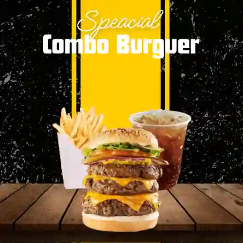 Hamburguesa Triple + Papas + Tea Helado