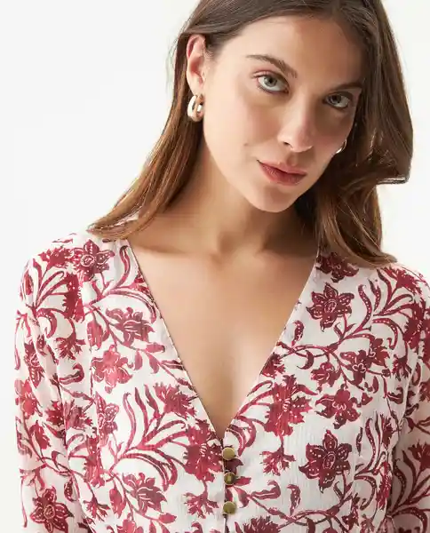 Blusa Longsleeve Blanco Celaje Claro Talla M Chevignon