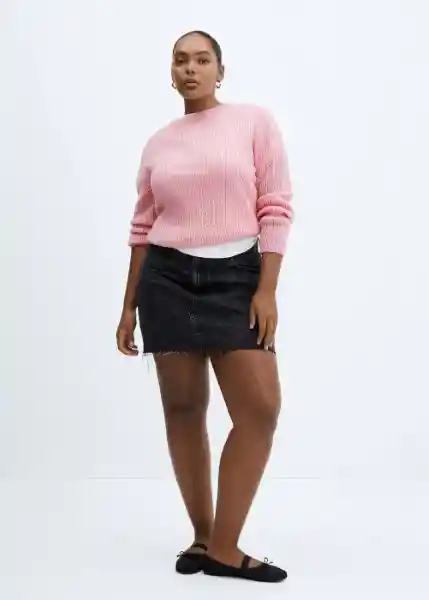 Jersey Piqueton Rosa Talla L Mujer Mango