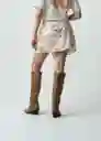 Falda Lindi Crudo Marfil Claro Talla M 442G385 Naf Naf