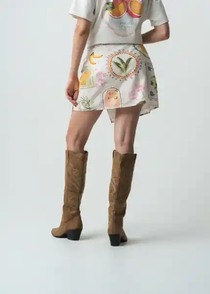 Falda Lindi Crudo Marfil Claro Talla M 442G385 Naf Naf