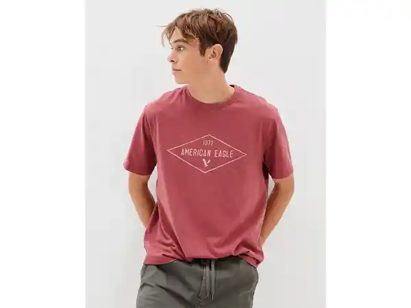 American Eagle Camiseta Gráfica Ultra Suave Rojo Talla Small