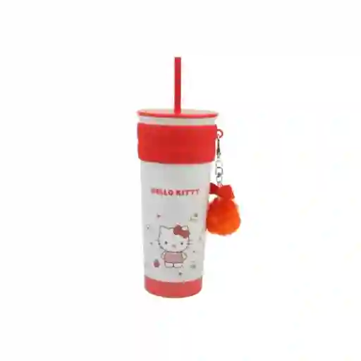 Vaso de Acero Con Colgante Pitillo de Hello Kitty Sanrio Miniso