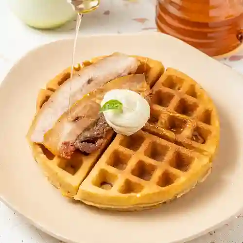 Waffle con Tocineta