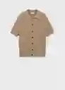 Camisa Pierola Beige Talla M Hombre Mango