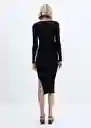 Vestido Goleta Negro Talla S Mujer Mango