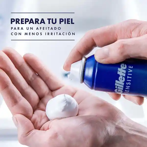 GILLETTE Sensitive Espuma de Afeitar para Piel Sensible de 57mL Protección y Menos Irritación al Afeitarte con Máquina de Afeitar para Hombre