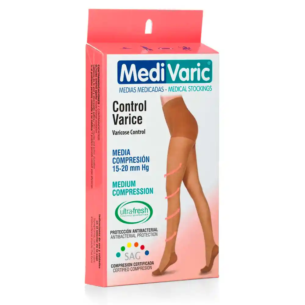 Medivaric Media Medicas Control Varice Compresión 15-20 mm Hg