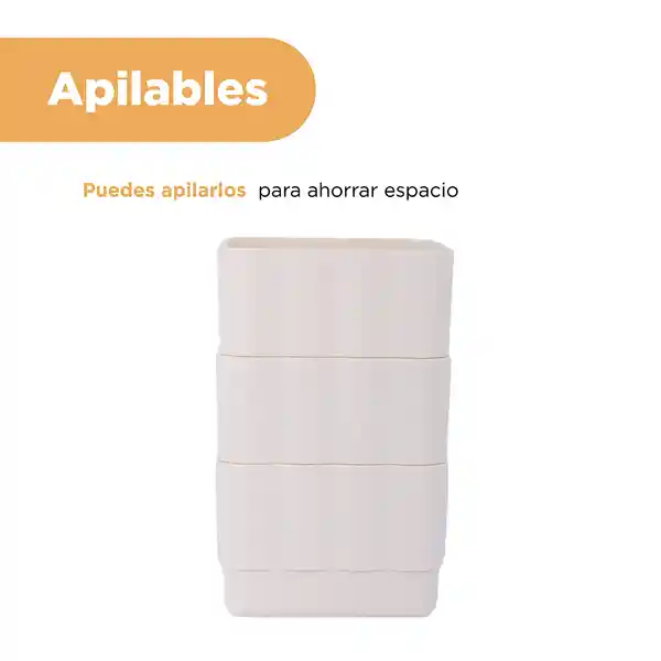 Organizador Plástico Apilable Escritorio Macaron Blanco Miniso