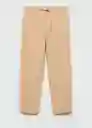 Pantalón Gino Beige Talla 42 Hombre Mango