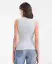 Camiseta Lurex Tank Top Gris Plateado Medio Talla M Chevignon