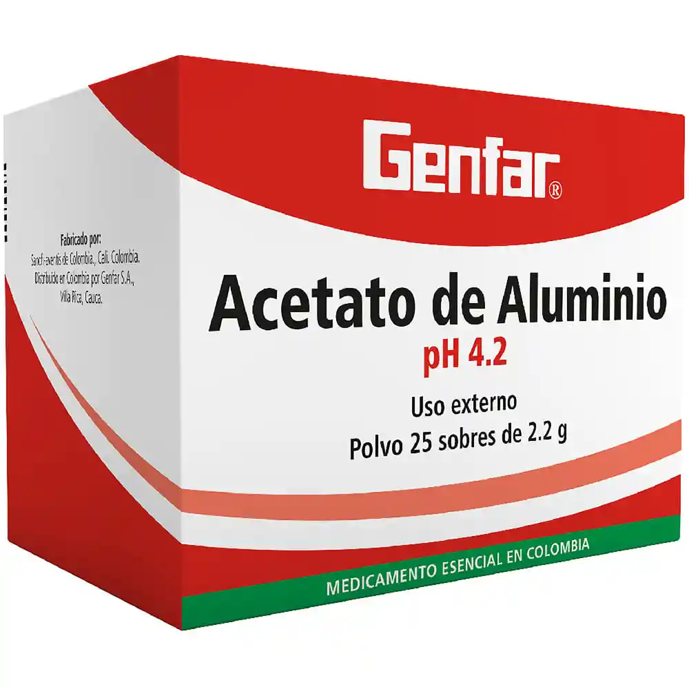 Acetato De Aluminio Antiseptico En Sobres