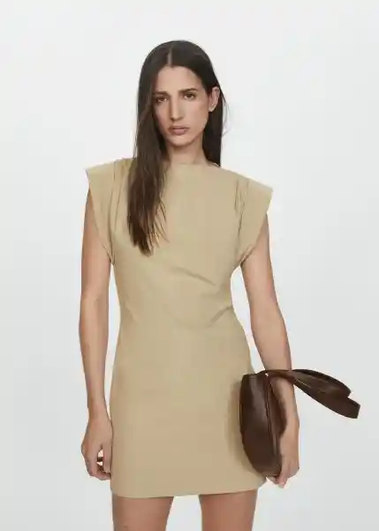 Vestido Dates Beige Talla S Mujer Mango