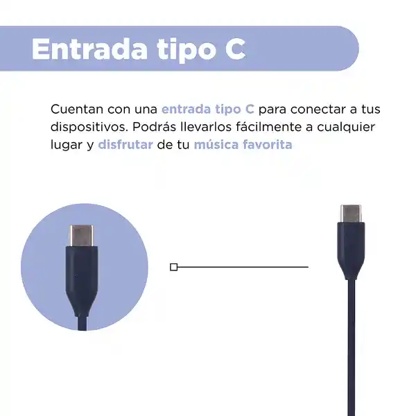 Audífonos Tipo C Life is For Fun Serie Azul Mod Pa242C Miniso