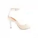 Sandalias Tacón Ana Blanco Talla 40