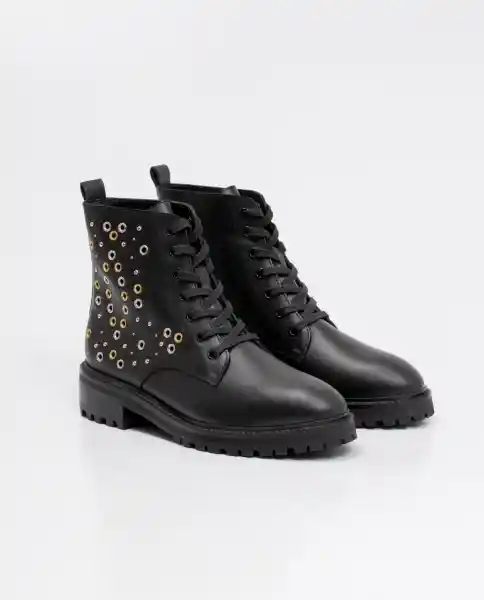 Bota Studded Negro Sombrío Ultraoscuro Talla 36 Mujer Chevignon