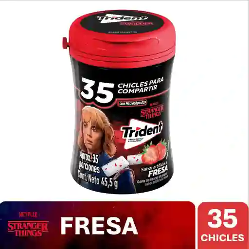 Chicle Trident Botella Sin Azúcar Sabor Fresa 35 Und