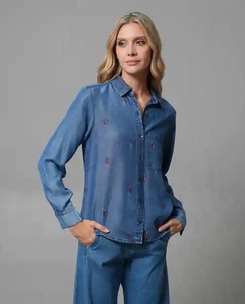 Camisa Mujer Azul Talla S 213G010_AZU174021 Rifle