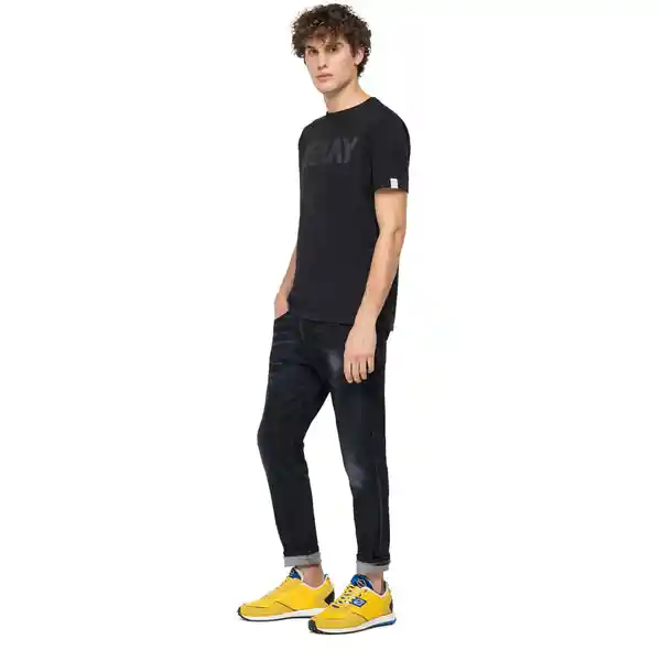 Replay Camiseta Garment Dyed Cotton Negro Talla XXL