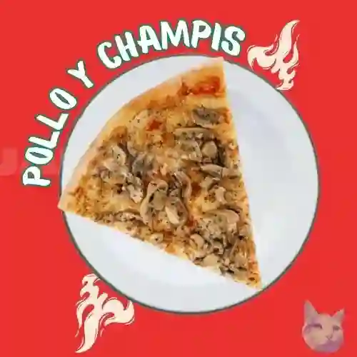 Pizza de Pollo y Champis