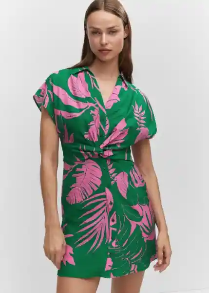 Vestido Mila Verde Talla M Mujer Mango