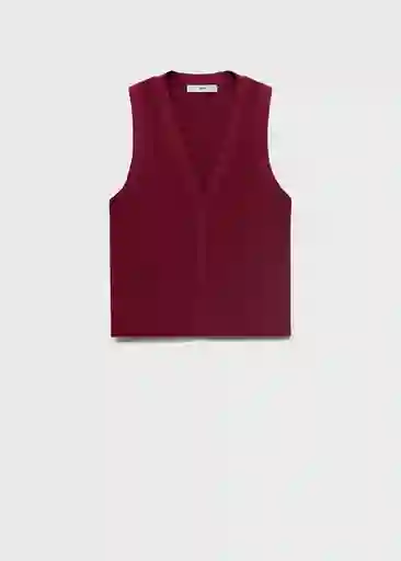 Chaleco Seseta Vino Talla S Mujer Mango
