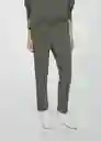 Pantalón Pique Khaki Talla M Mujer Mango