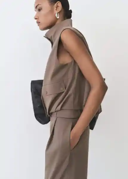 Chaleco Oliana Topo Talla M Mujer Mango