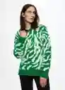 Jersey Tigre Verde Talla 24 Mujer Mango