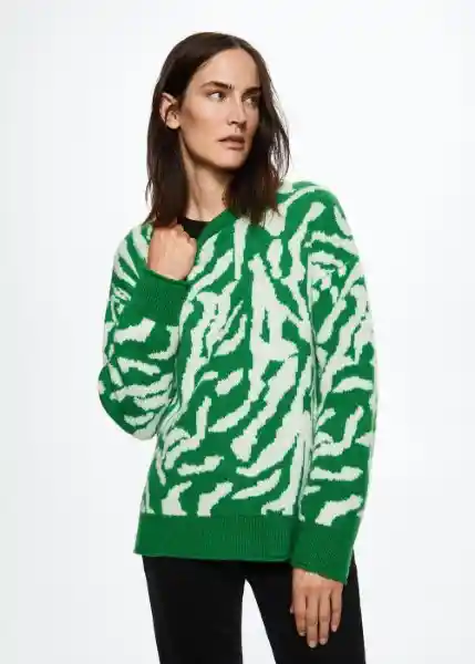 Jersey Tigre Verde Talla 24 Mujer Mango