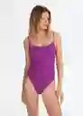 Vestido Bañador Ocean1 Morado Talla M Mujer Mango