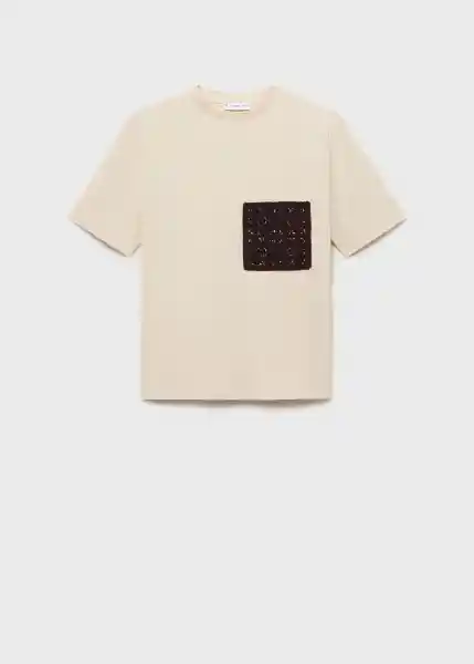 Camiseta Daisy Beige Talla S Mujer Mango